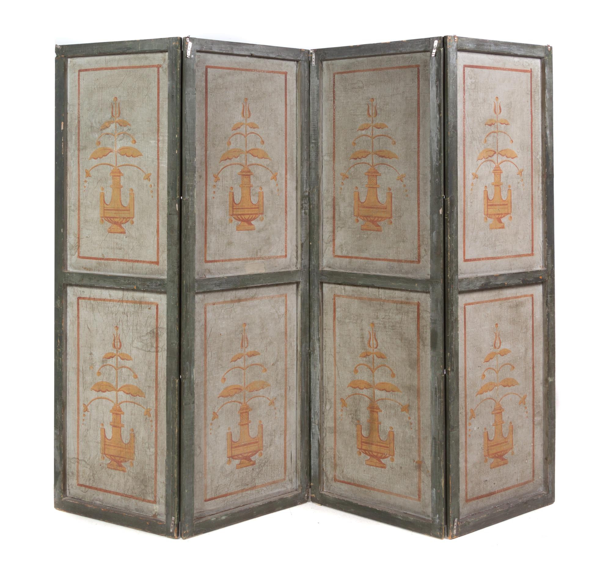 A French Painted Floor Screen