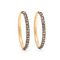Pomellato, Colored Diamond and Bicolor Gold Oval Hoop Earrings