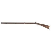 Half Stock Percussion Rifle with Attractive 4-Piece Brass Patch Box & A.W. Spies Lock