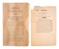 [POLITICS -- ILLINOIS]. A group of rare broadsides and bills related to Illinois politics in the first half of the 19th century.