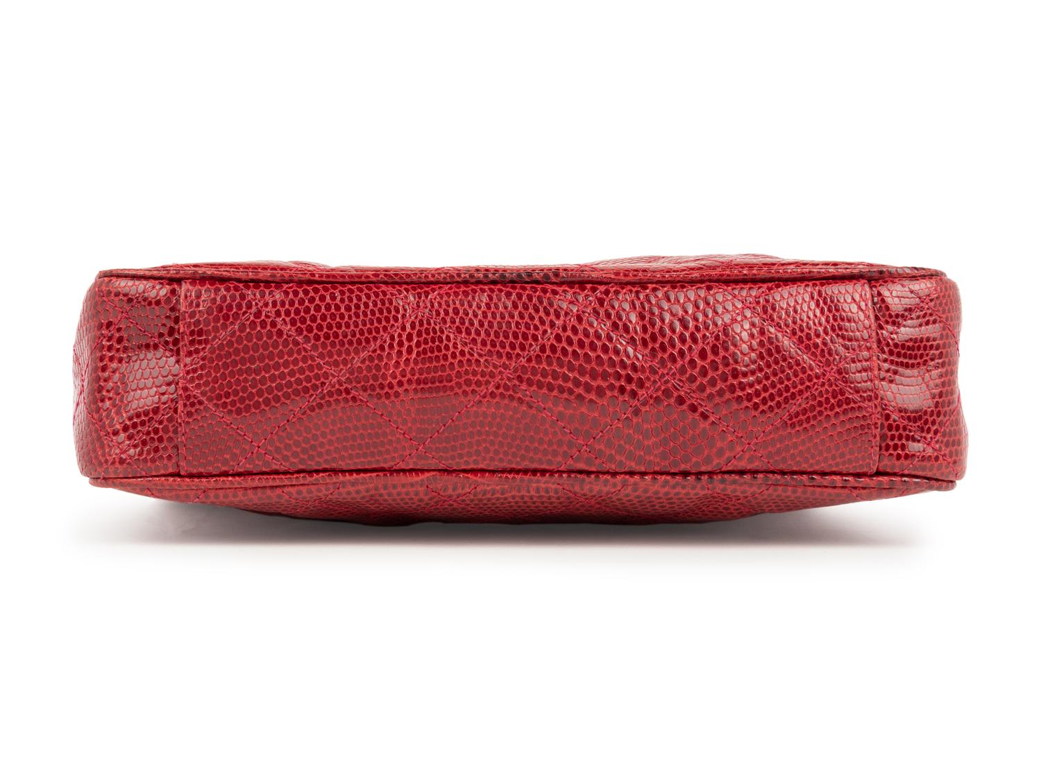 Chanel Red Lizard Shoulder Bag, c.1997