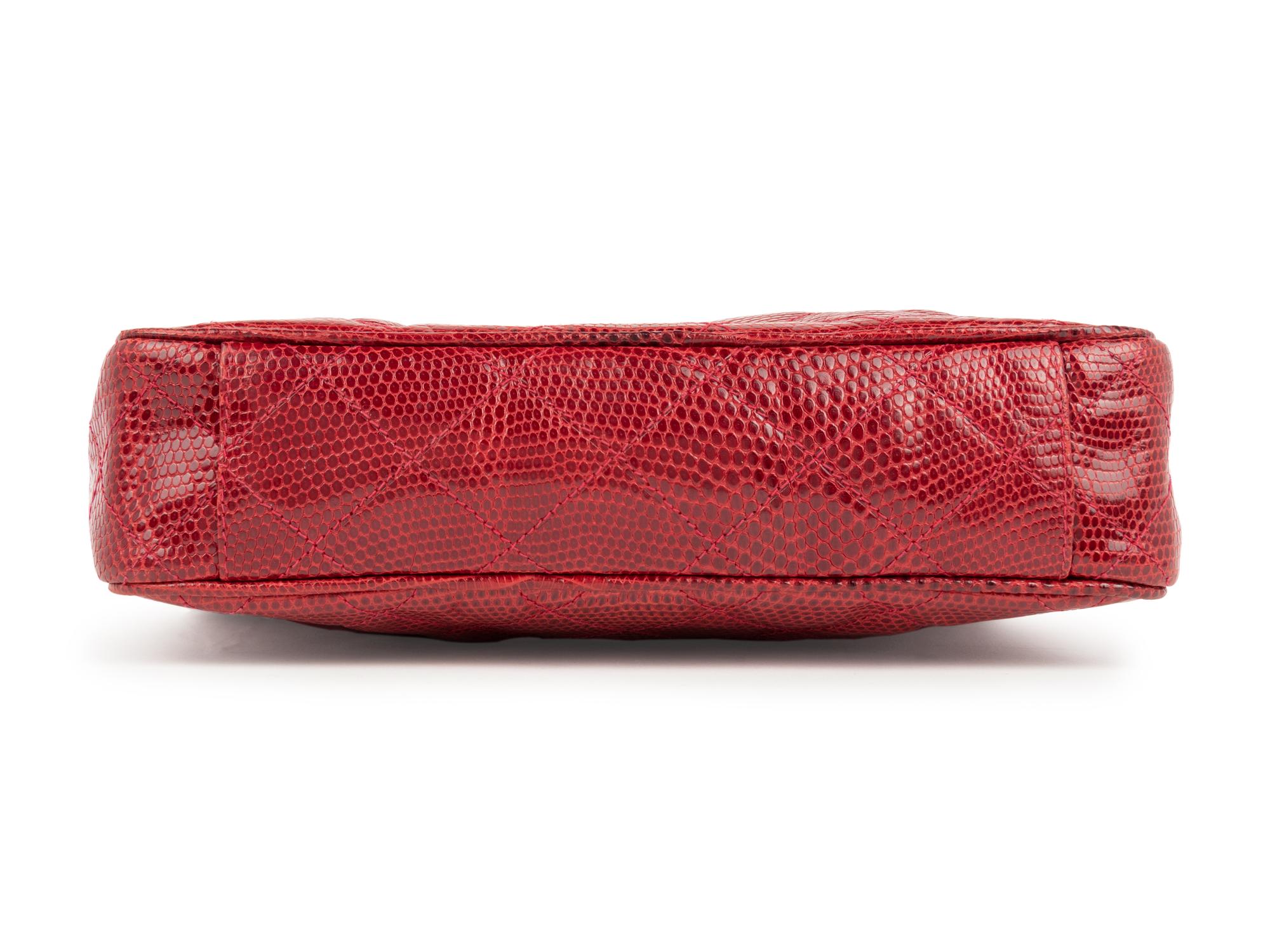 Chanel Red Lizard Shoulder Bag, c.1997