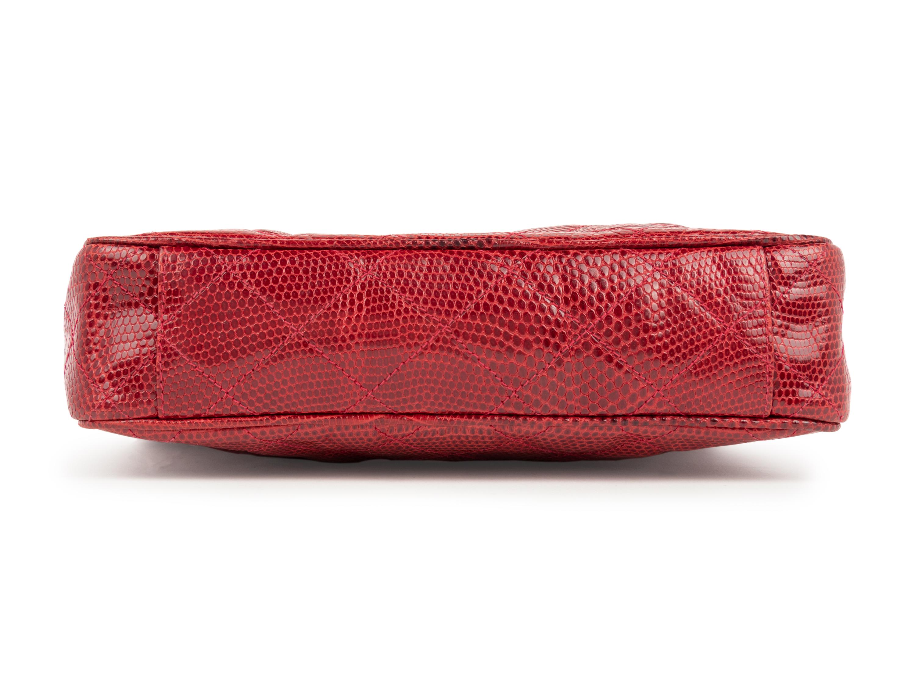 Chanel Red Lizard Shoulder Bag, c.1997