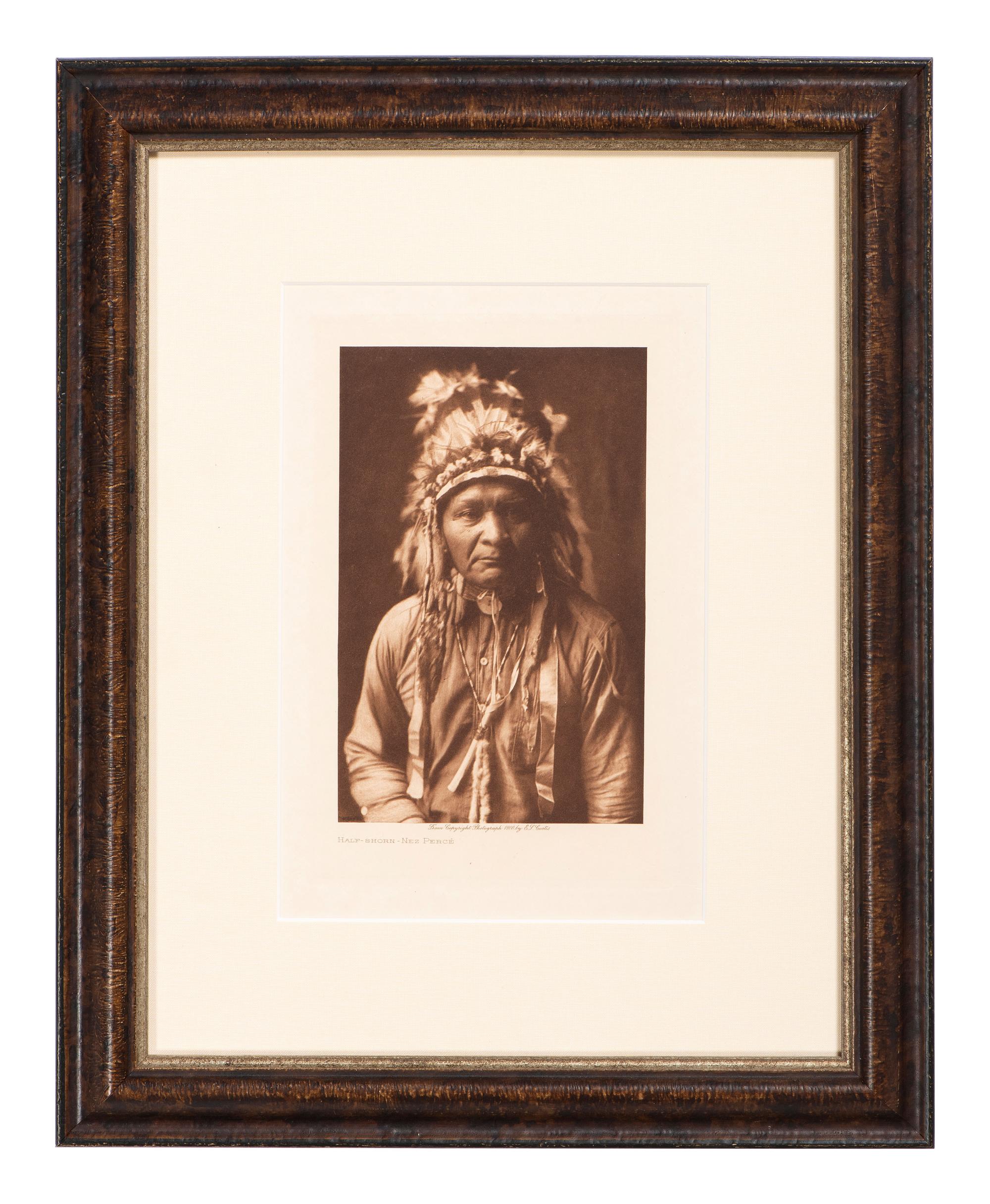 CURTIS, Edward (1868-1952), photographer. Volume photogravure of Half-Shorn - Nez Perce.