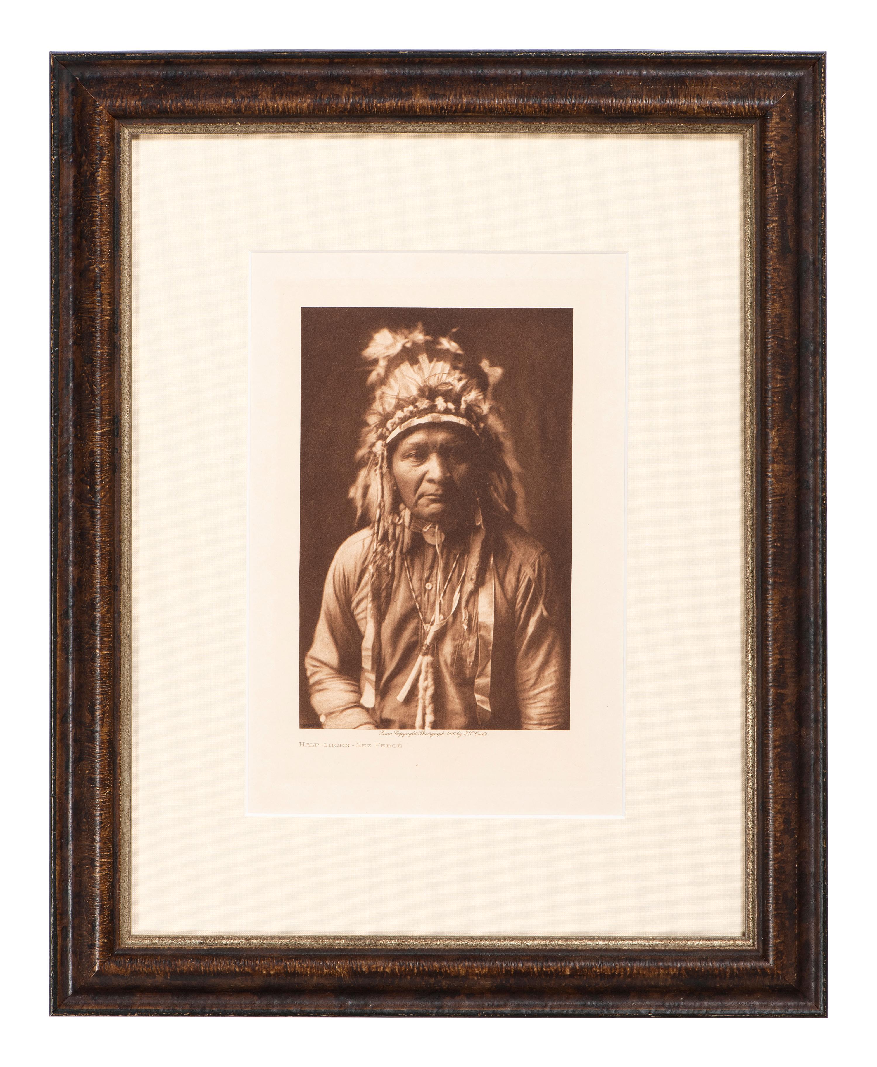 CURTIS, Edward (1868-1952), photographer. Volume photogravure of Half-Shorn - Nez Perce.