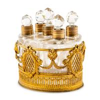 A Palais Royal Gilt Bronze and Cut Glass Scent Caddy