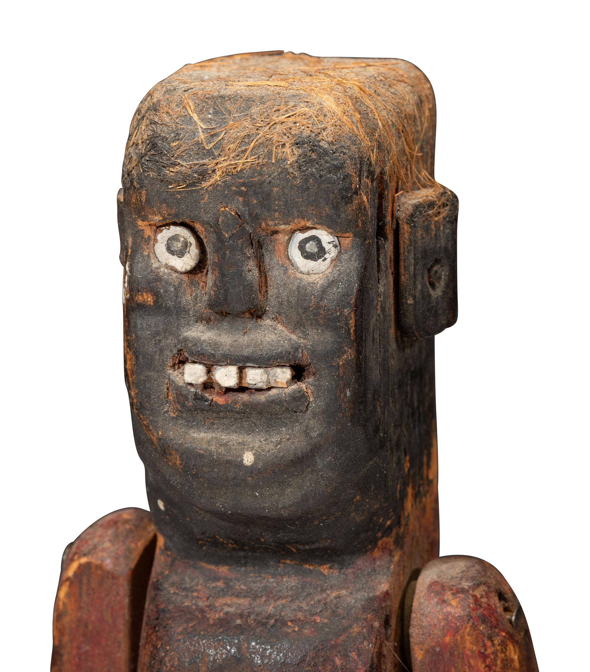 Four Folk Art Carved Wood Articulated Figures