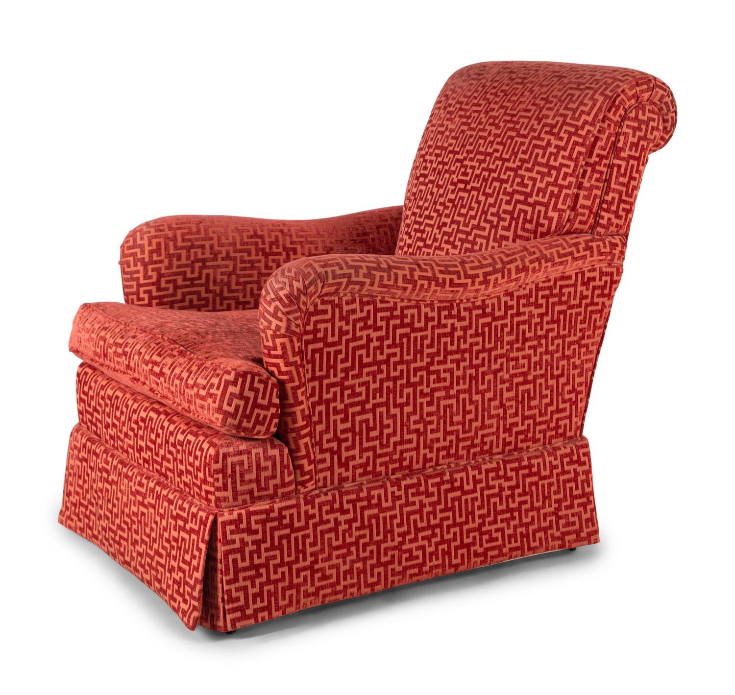 A Rubelli Seneca Rosa Indiano -Upholstered Easy Chair