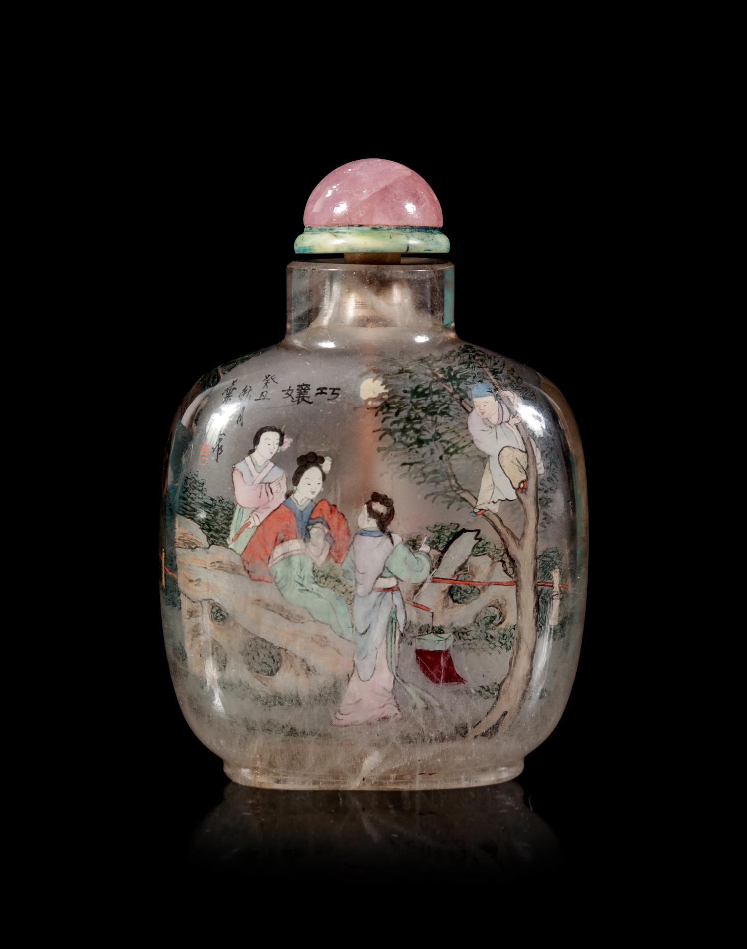 An Inside Painted Rock Crystal Snuff Bottle