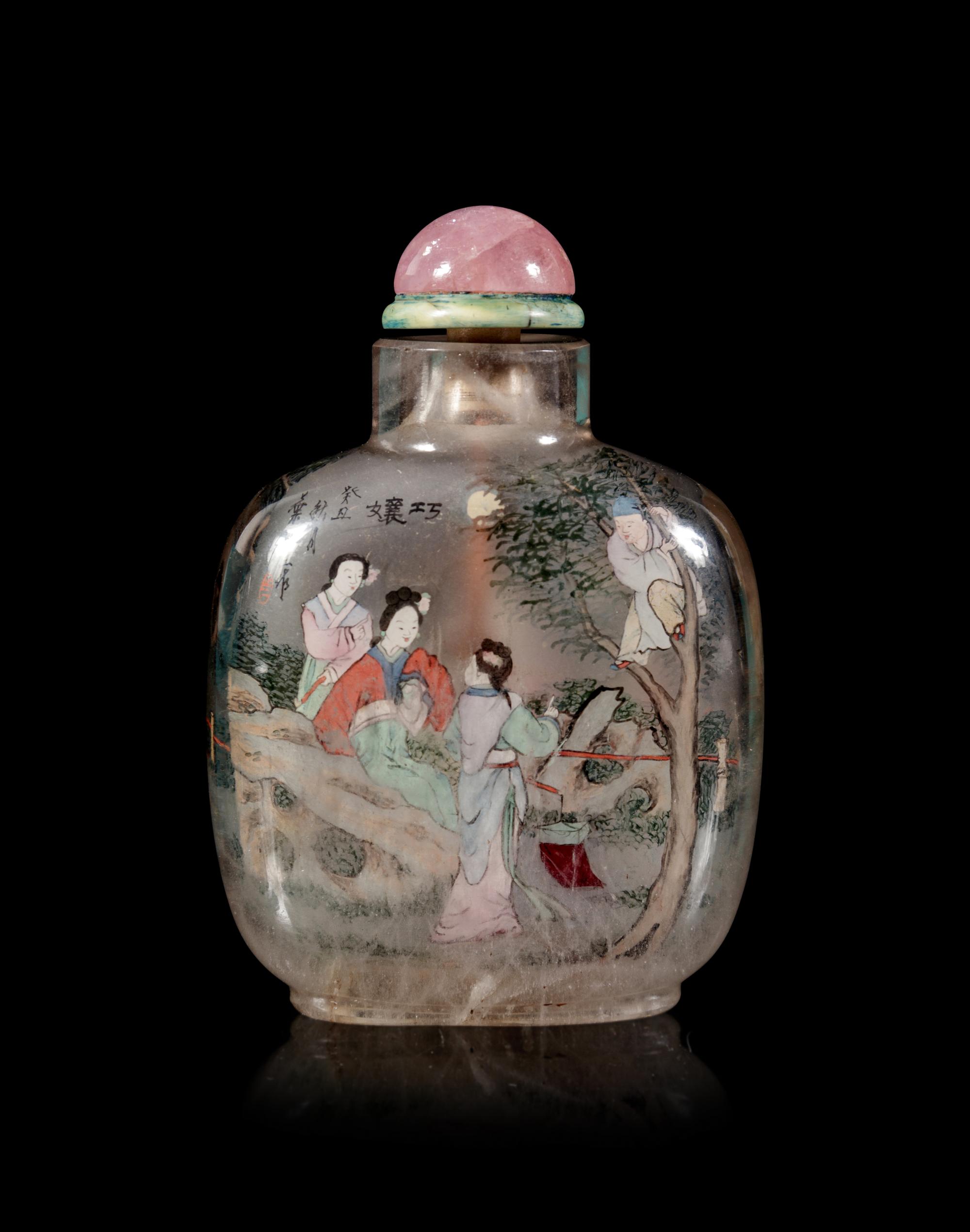 An Inside Painted Rock Crystal Snuff Bottle
