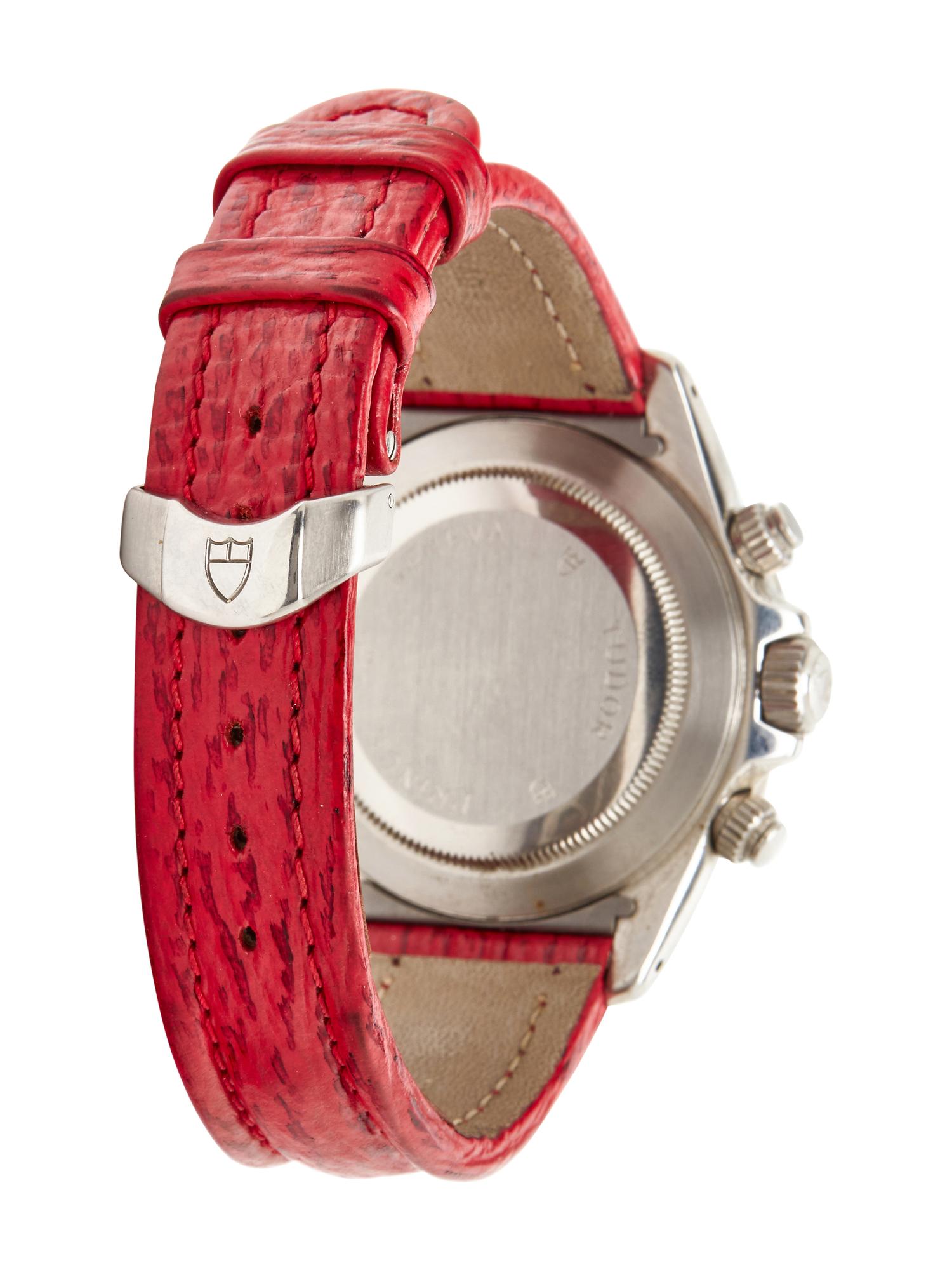 TUDOR, REF. 79260 STAINLESS STEEL 'TIGER PRINCE DATE' RED DIAL CHRONOGRAPH WATCH