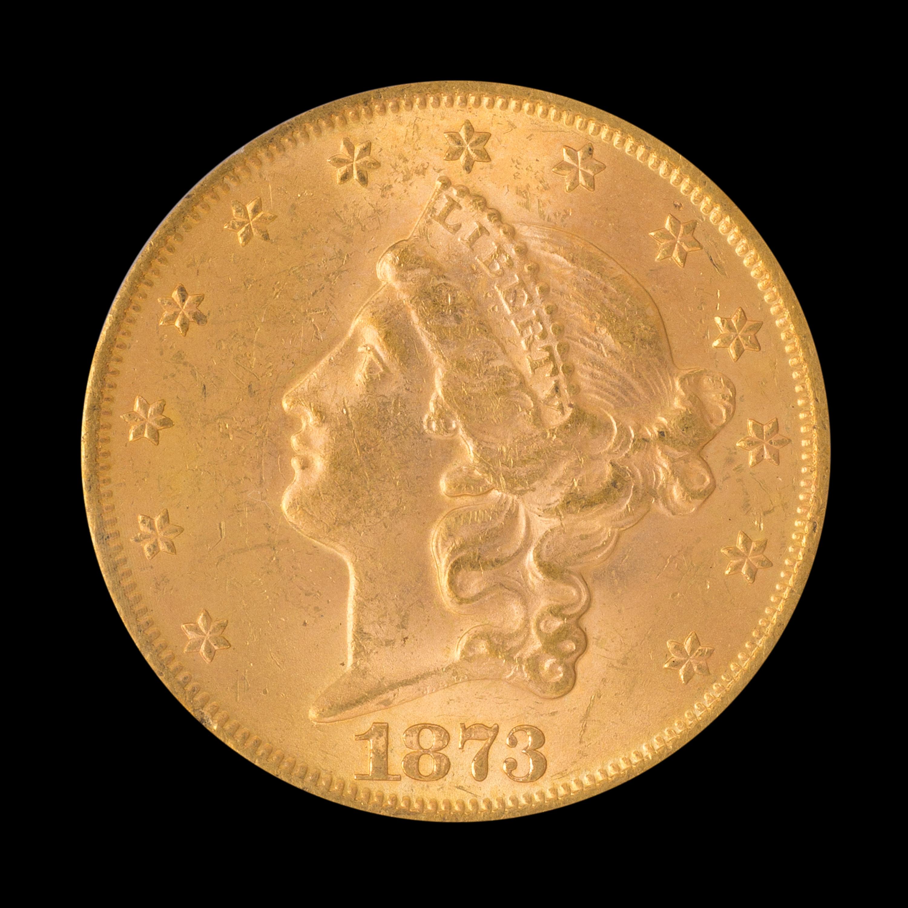A United States 1873 Liberty Head: Open 3 $20 Gold Coin