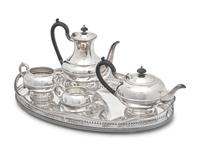 An English Silver Four-Piece Tea and Coffee Service