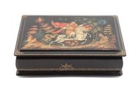 A Russian Lacquered Box Width 6 1/4 inches. — 20TH CENTURY