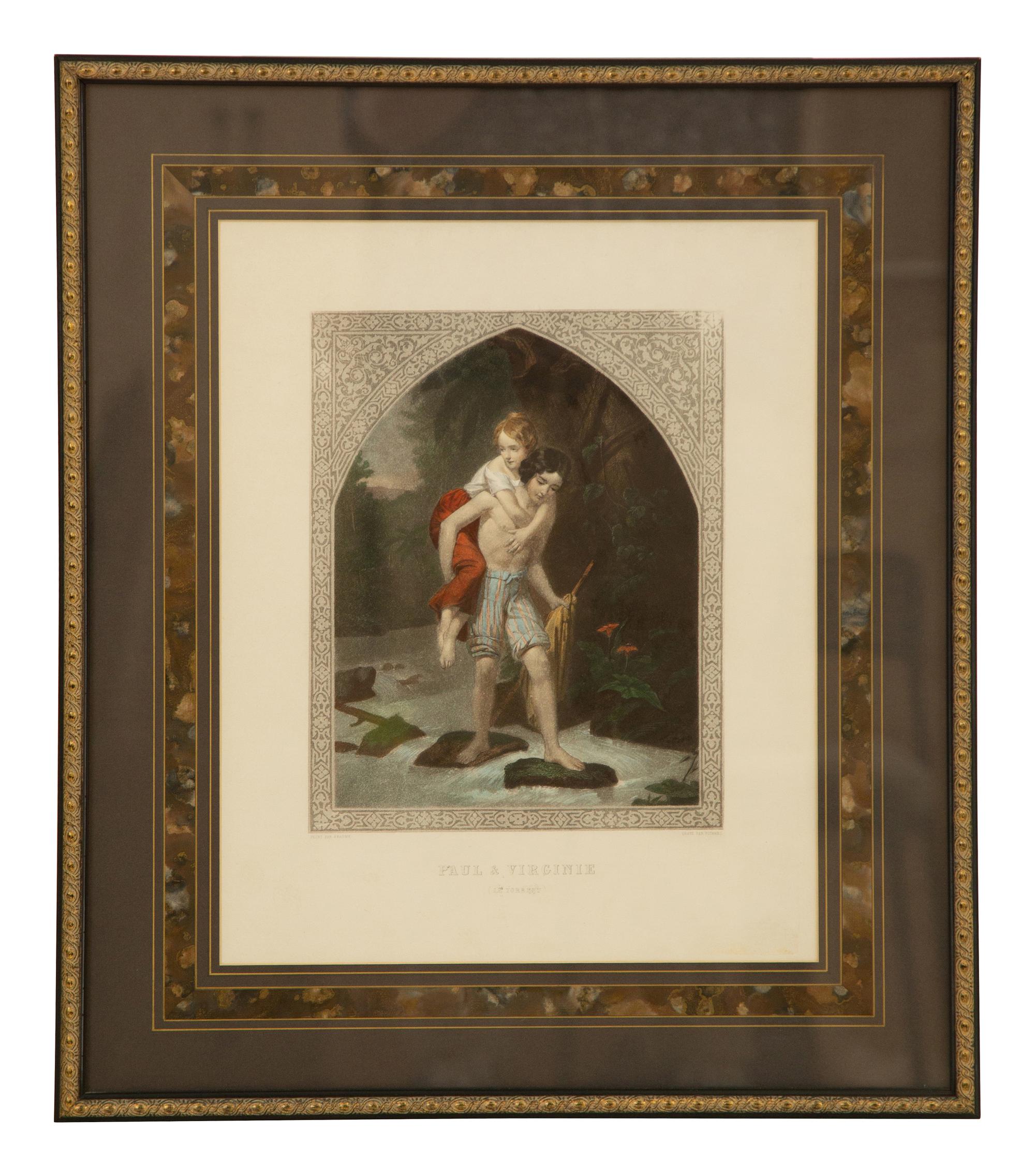 Three French Hand Colored Engravings from Paul & Virginie