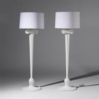 Morris Lapidus (Ukrainian-American, 1902–2001) — Pair of Eden Roc Floor Lamps, designed 1955 | c. 1990 for Diamond + Baratta by Sirmos of New York