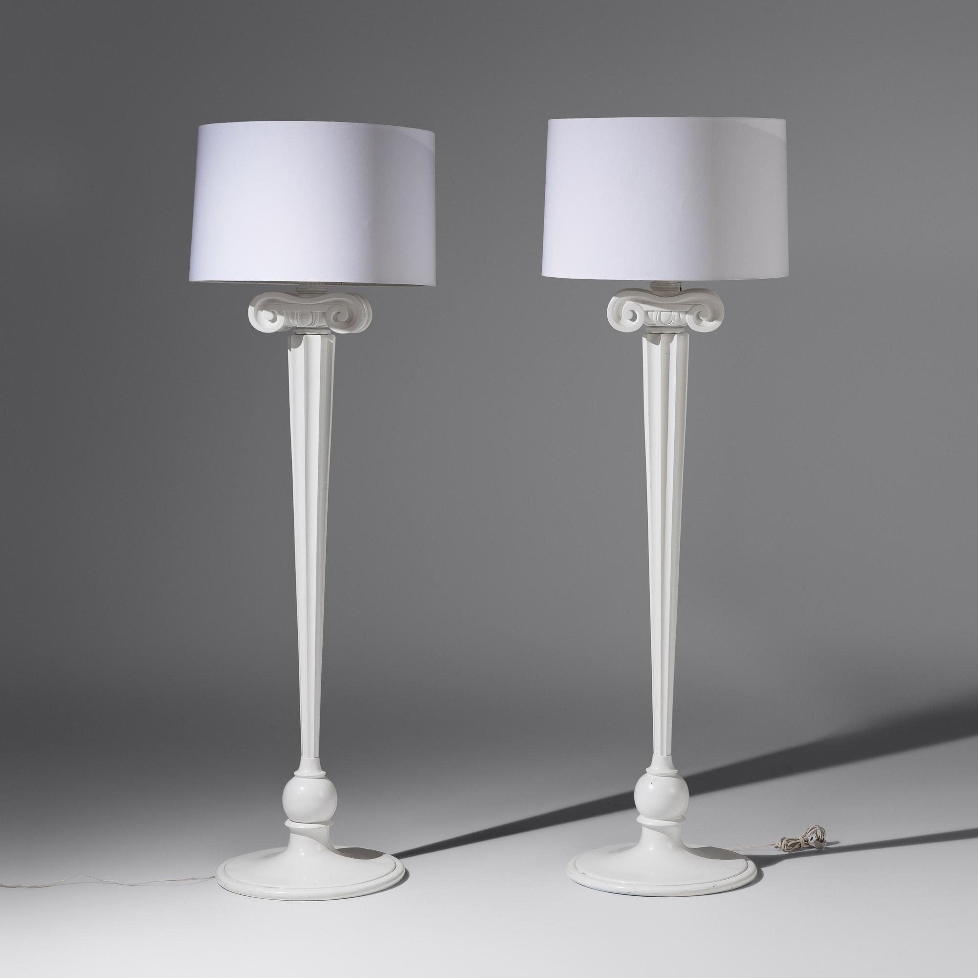 Morris Lapidus (Ukrainian-American, 1902–2001) — Pair of Eden Roc Floor Lamps, designed 1955 | c. 1990 for Diamond + Baratta by Sirmos of New York