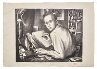 The Artist as Model (Self Portrait at Stone) , 1942