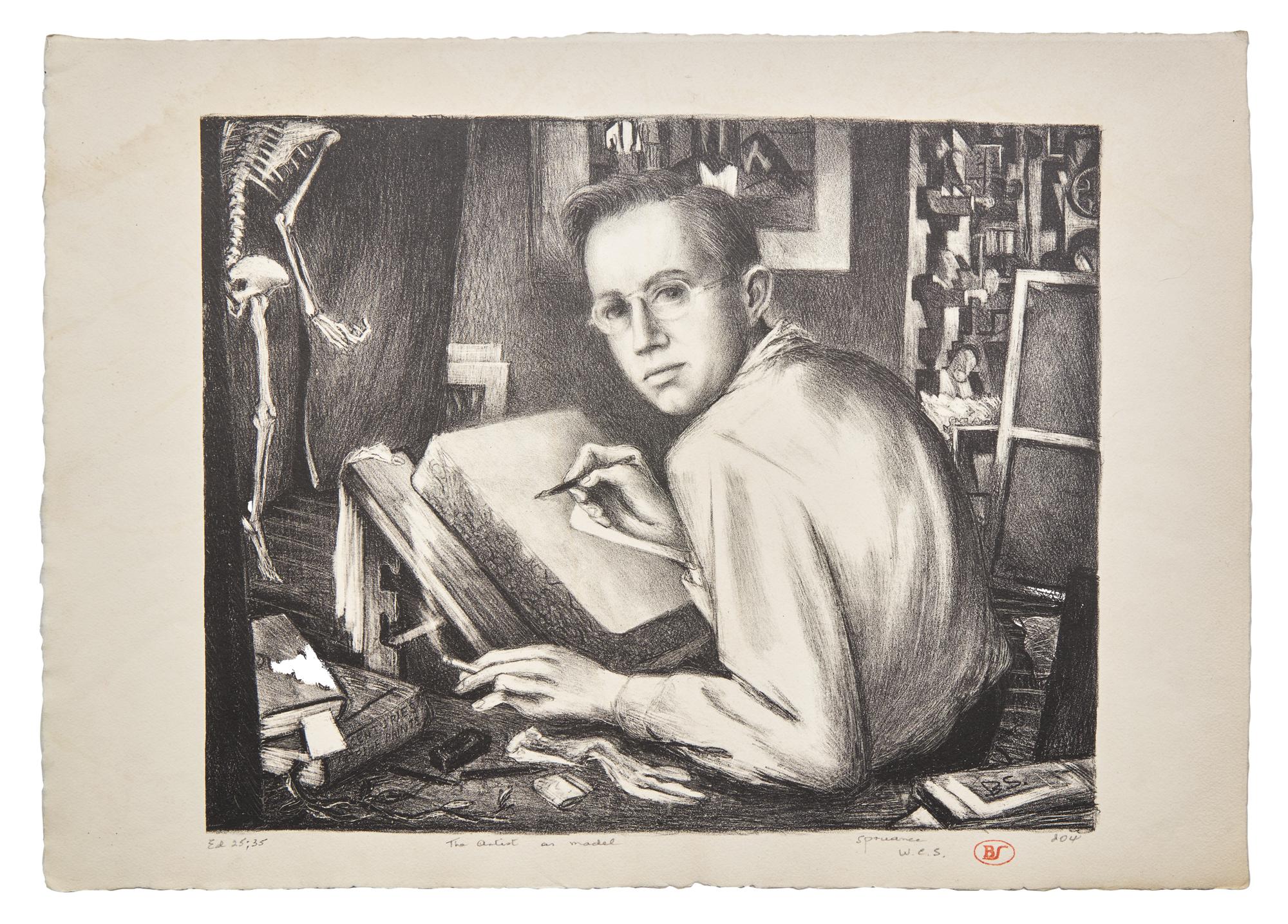 The Artist as Model (Self Portrait at Stone) , 1942