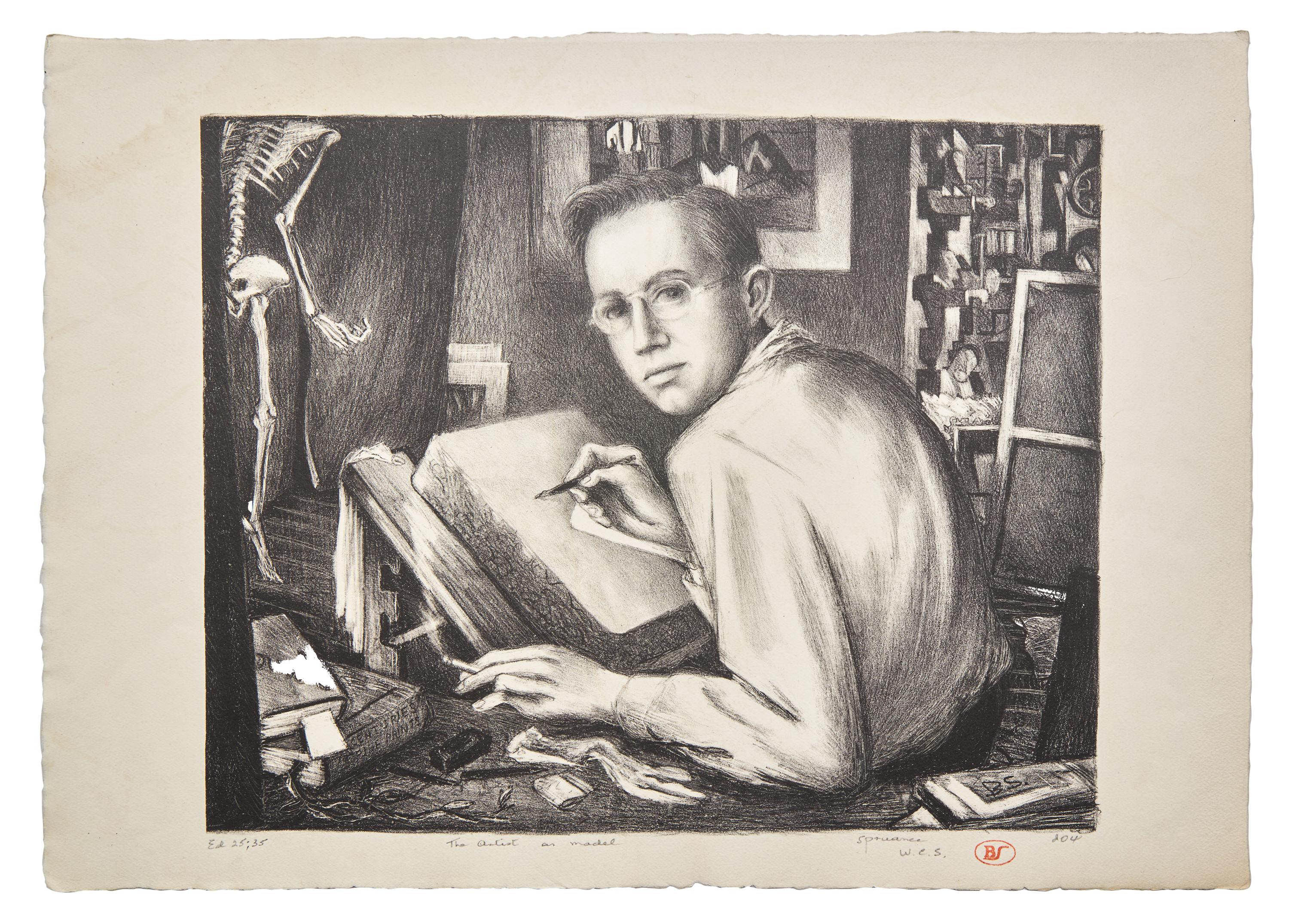 The Artist as Model (Self Portrait at Stone) , 1942