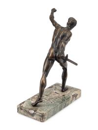 A Grand Tour Bronze Figure on a Marble Base