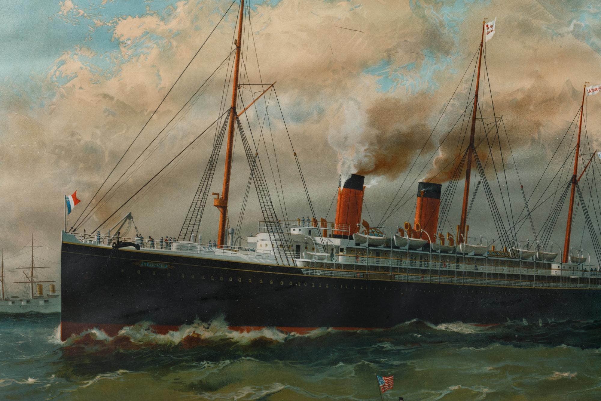 A French Transoceanic Steamship Lithograph Poster
