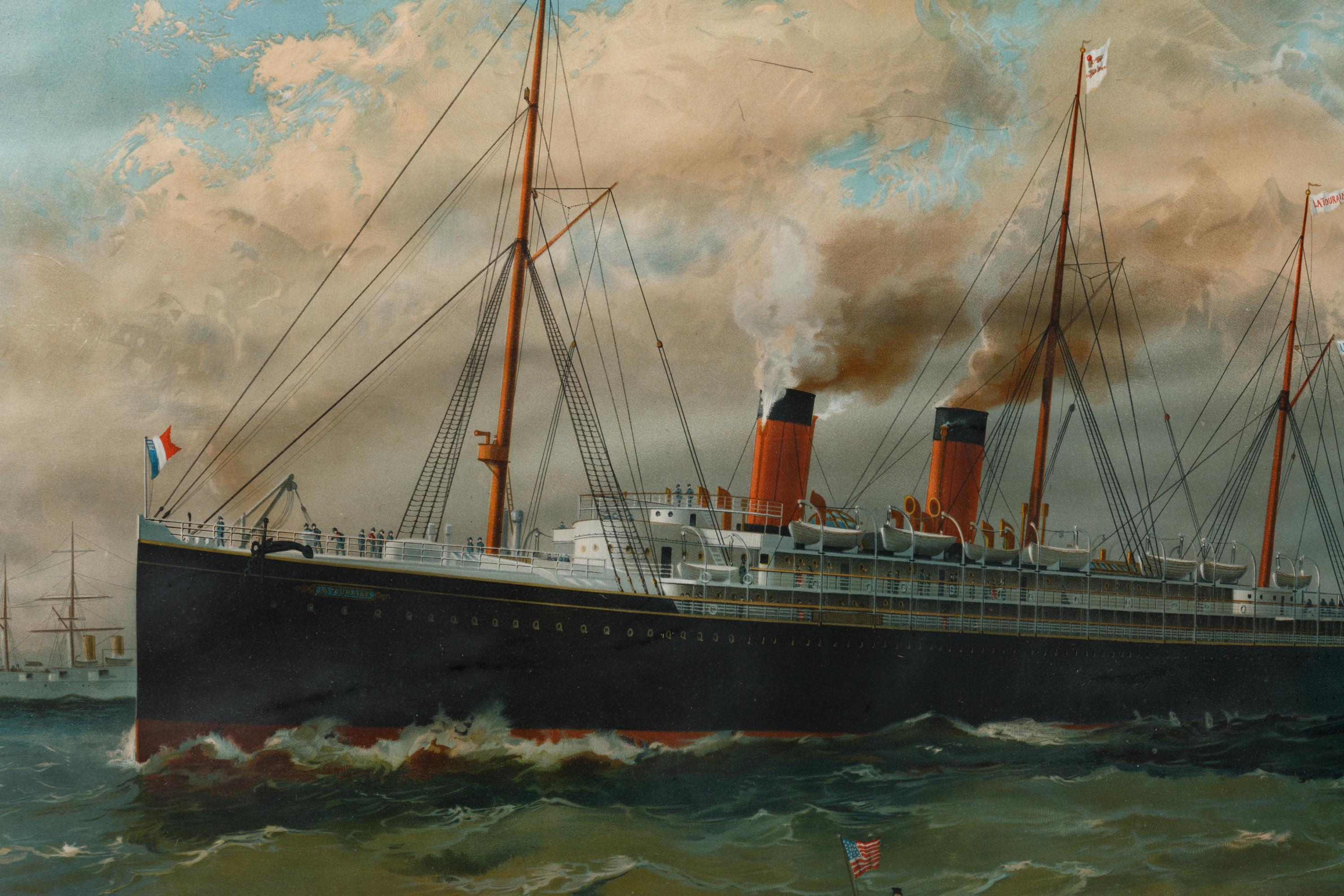 A French Transoceanic Steamship Lithograph Poster