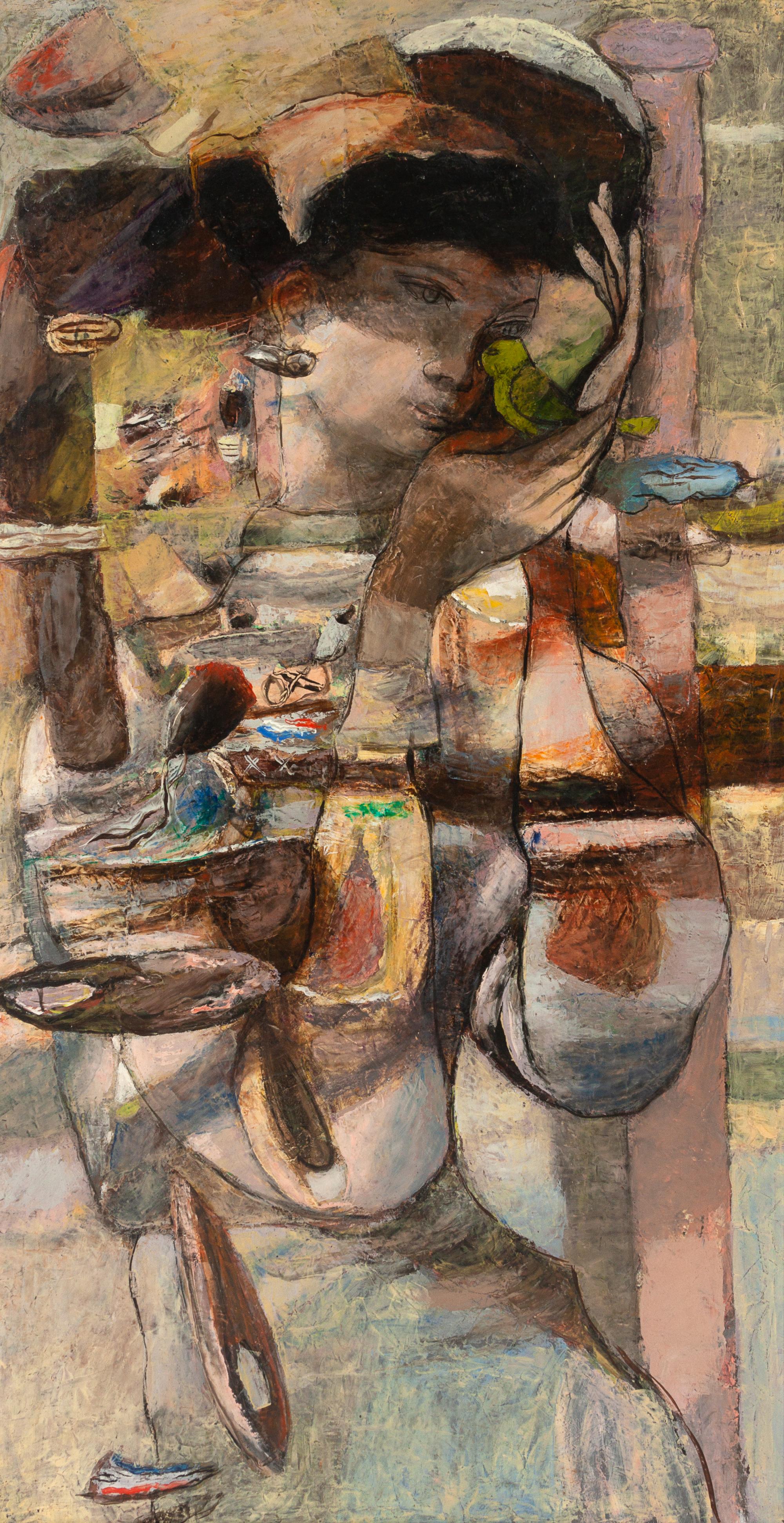 Abstract Woman with Bird