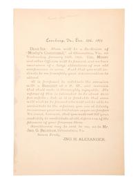 [MOSBY, JOHN S. (1833-1916)]. A group of 4 reunion ribbons for "Mosby's Men," with reunion notice.