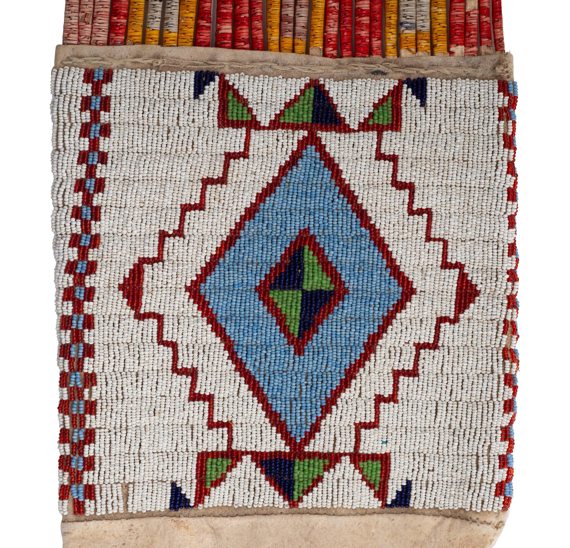 Sioux Beaded Hide Tobacco Bag