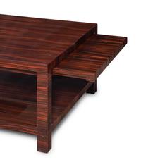A Custom Rosewood Draw-Leaf Cocktail Table