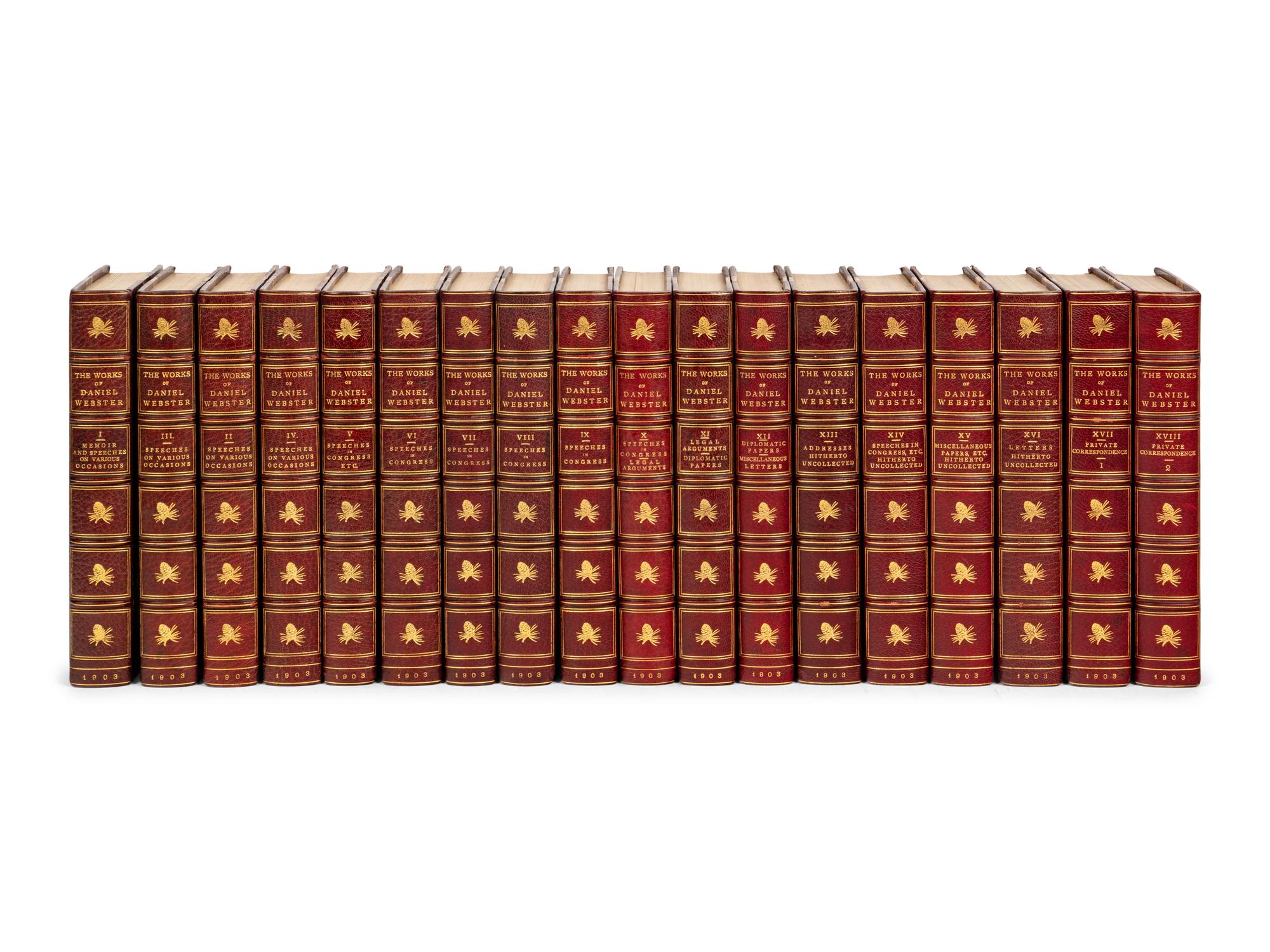 WEBSTER, Daniel. The Writings and Speeches of Daniel Webster . Boston: Little, Brown, & Company, 1903.