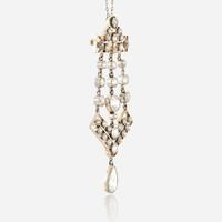 A diamond and platinum topped gold pendant