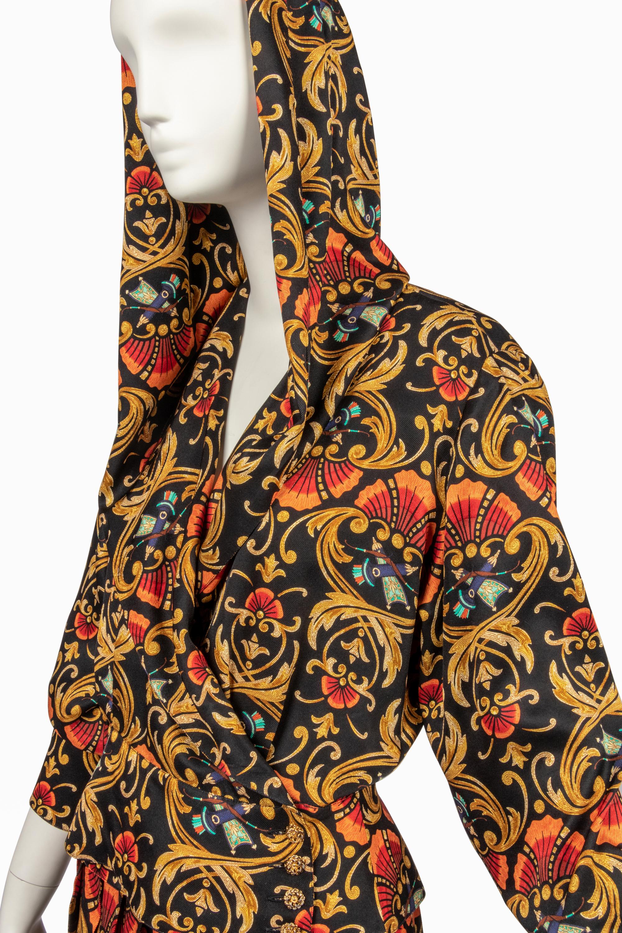 Hermès, Printed Silk Twill Skirt Ensemble