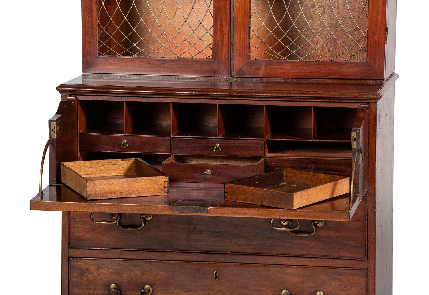 A Regency Style Mahogany Bureau Bookcase