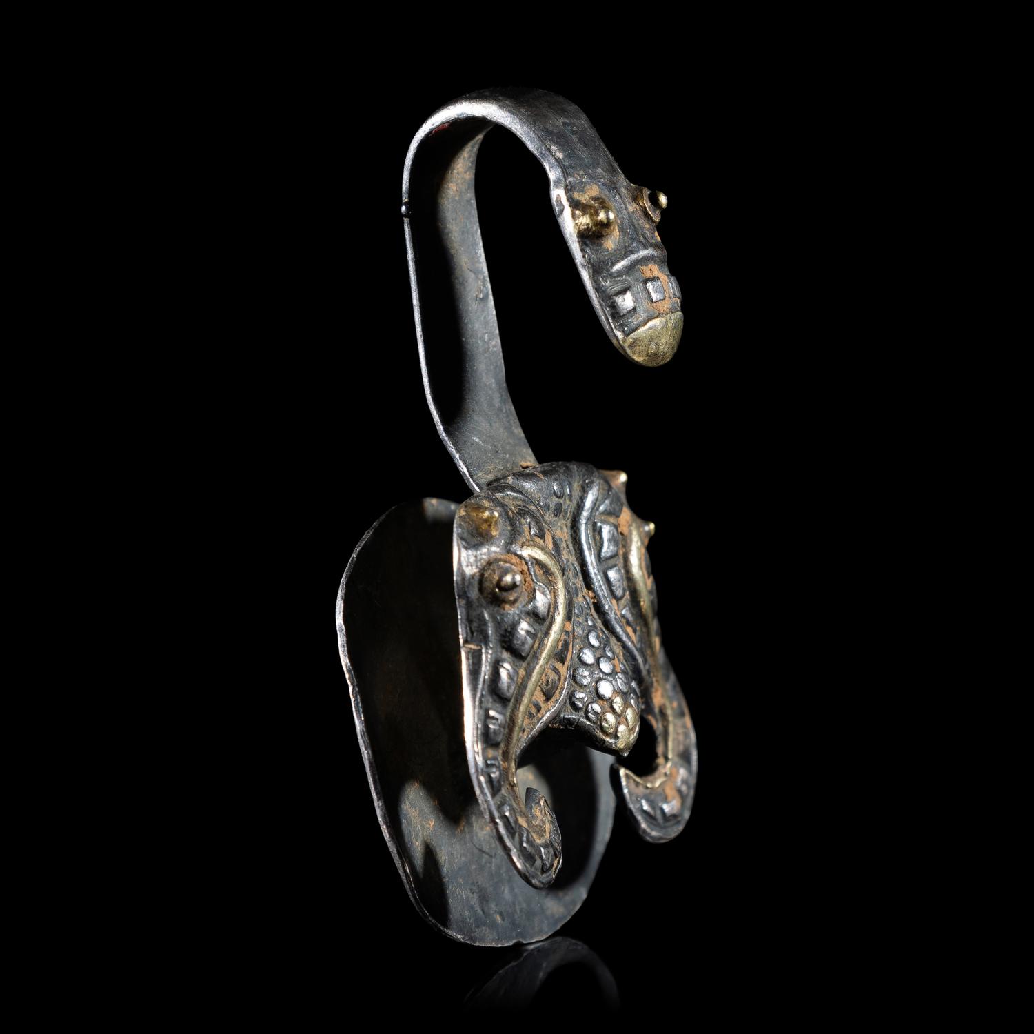 Three Chinese Metal Garment Hooks, Warring State Period-Han Dynasty 戰國-漢 帶 鉤 三件