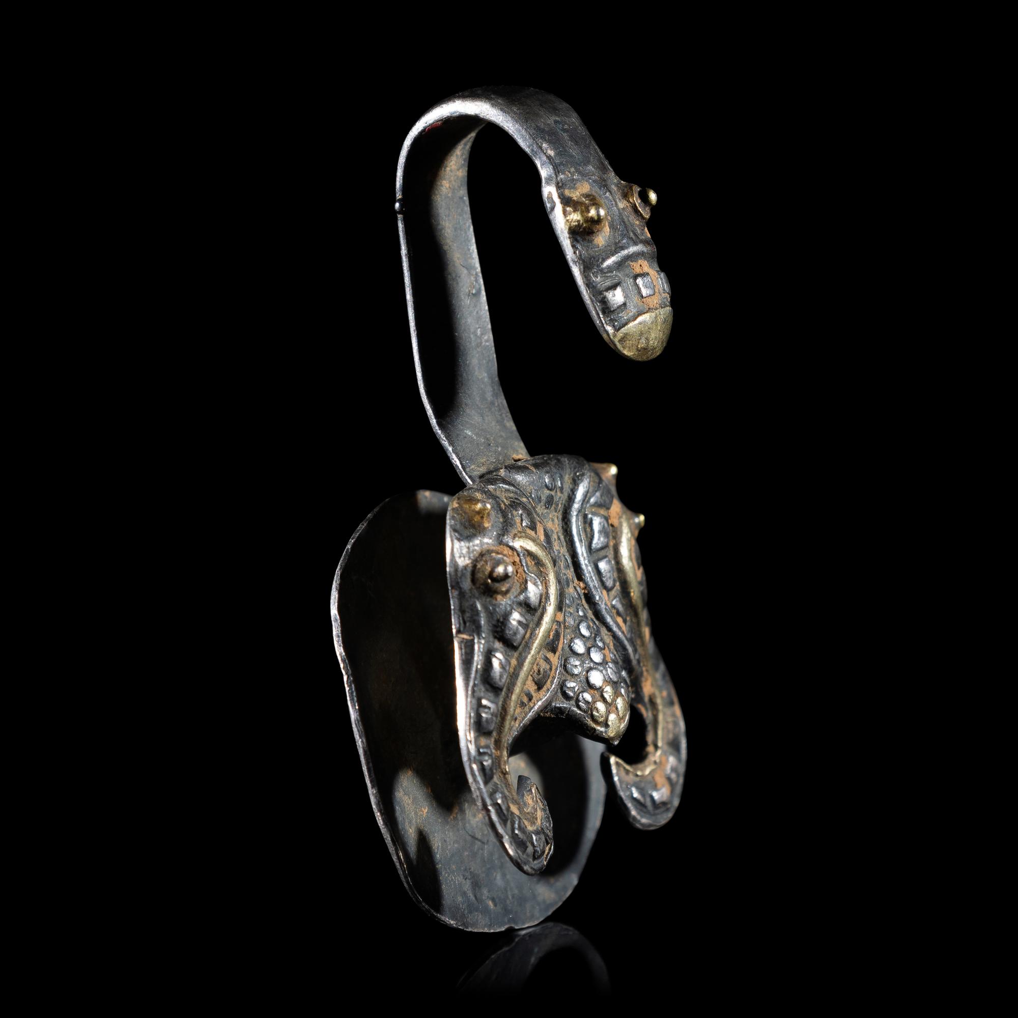 Three Chinese Metal Garment Hooks, Warring State Period-Han Dynasty 戰國-漢 帶 鉤 三件