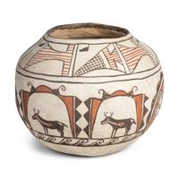 Nellie Bica (Zuni, 1905-1998) — Pottery Bowl, with Heartline Deer