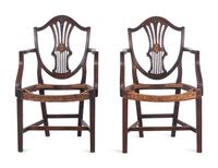 A Pair of George III Mahogany Armchairs