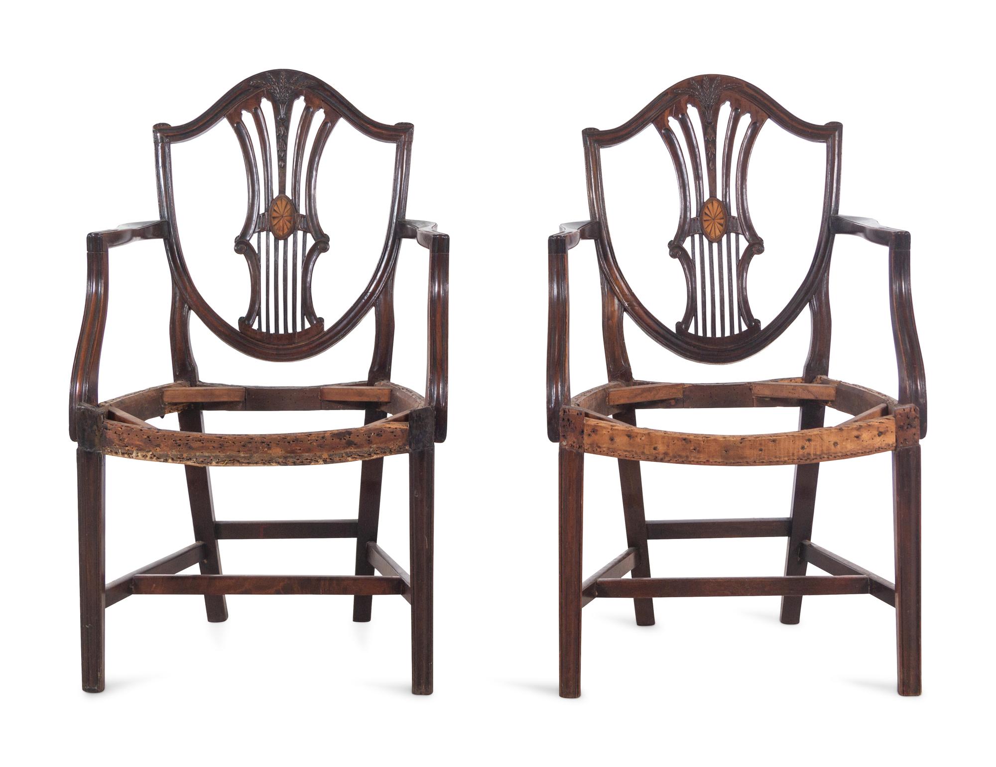 A Pair of George III Mahogany Armchairs
