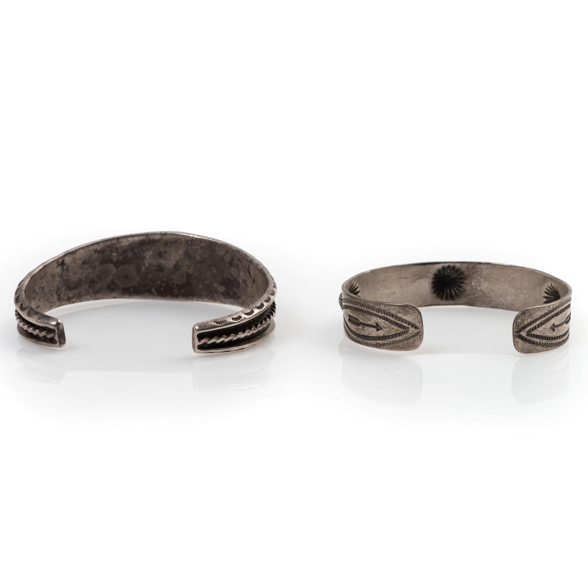 Navajo and Zuni Silver Cuff Bracelets