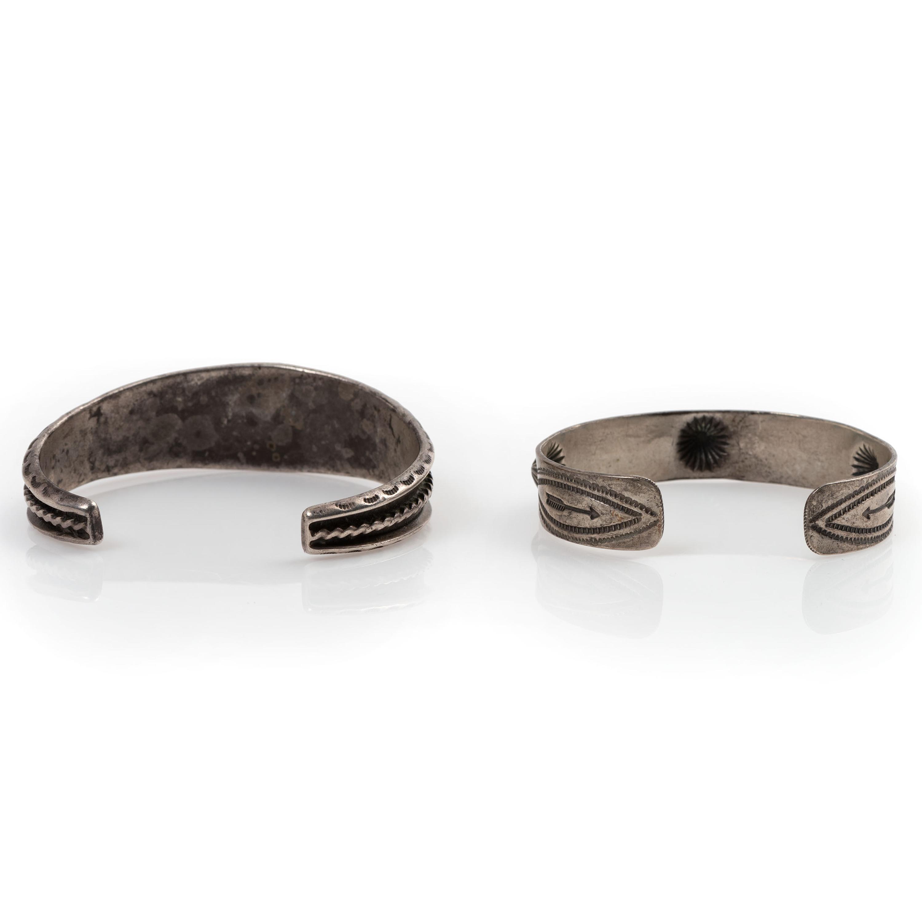 Navajo and Zuni Silver Cuff Bracelets