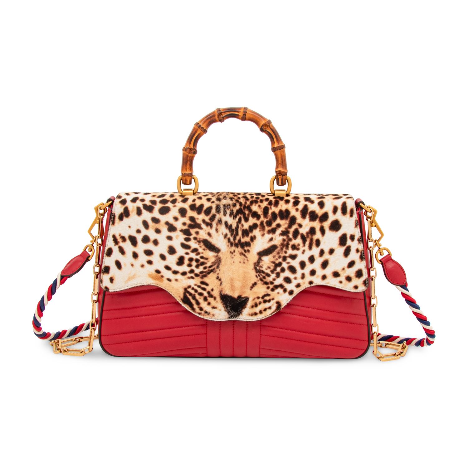 GUCCI, JAGUAR-PRINT PONY & BAMBOO BAG