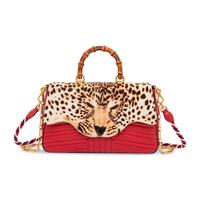 GUCCI, JAGUAR-PRINT PONY & BAMBOO BAG