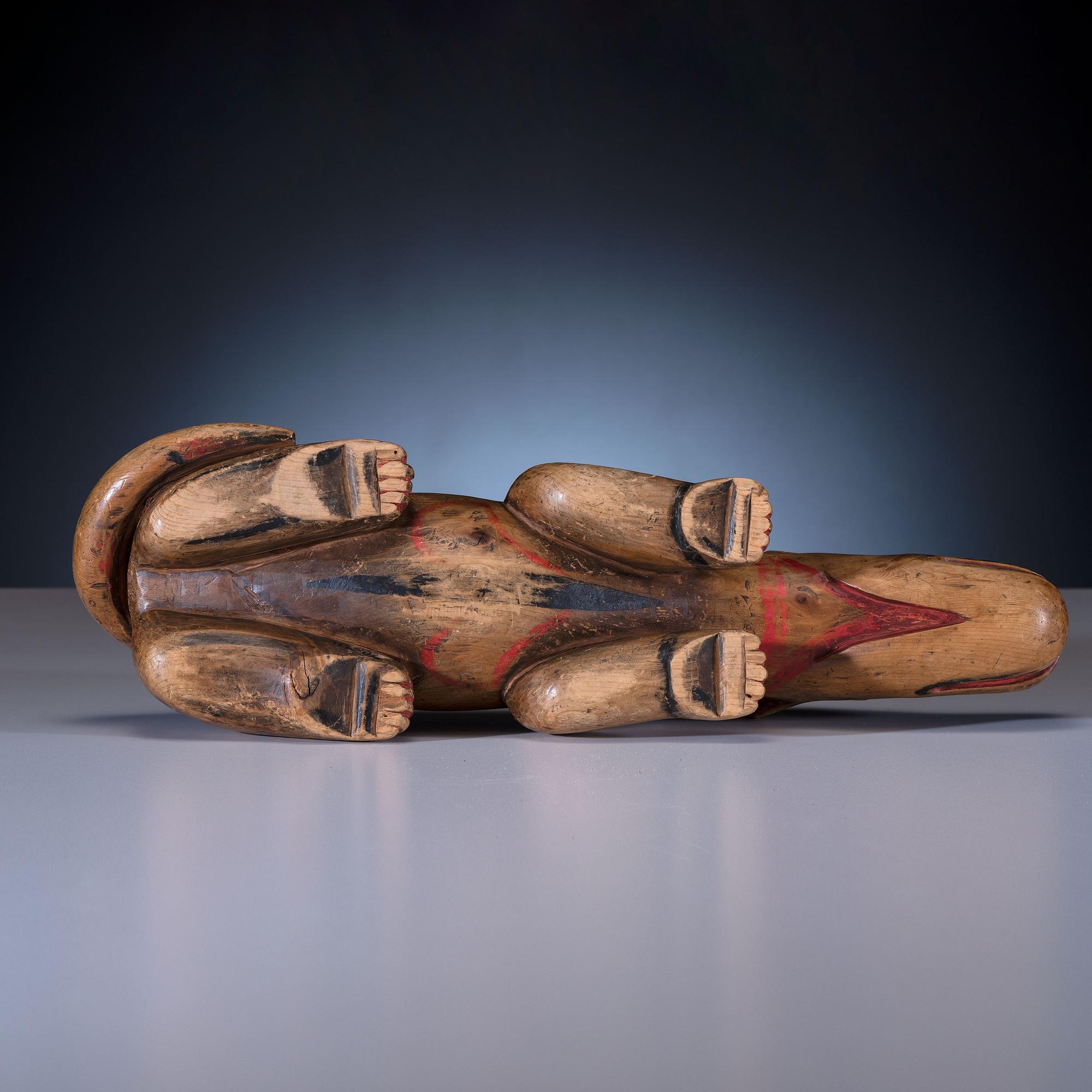 Haida Painted Wood Bear
