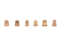 Six American Gold Thimbles