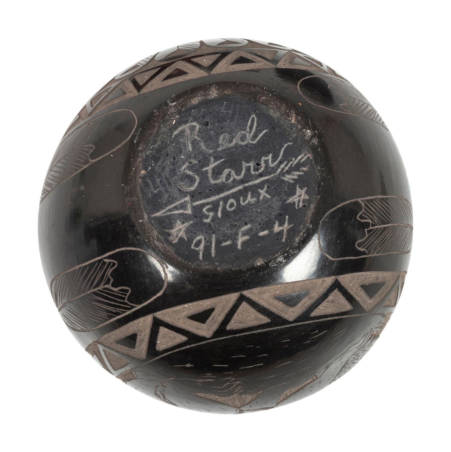 Santa Clara and Lakota Miniature Sgraffito Pottery