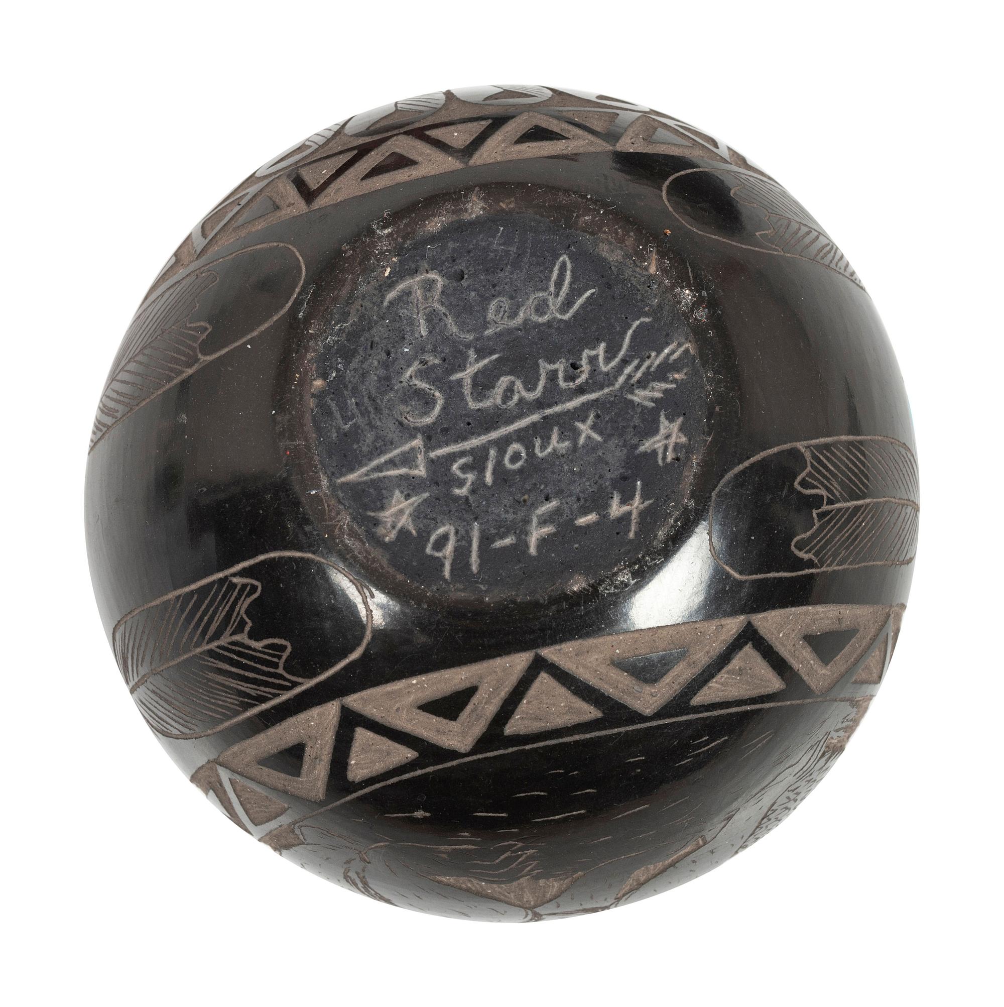 Santa Clara and Lakota Miniature Sgraffito Pottery