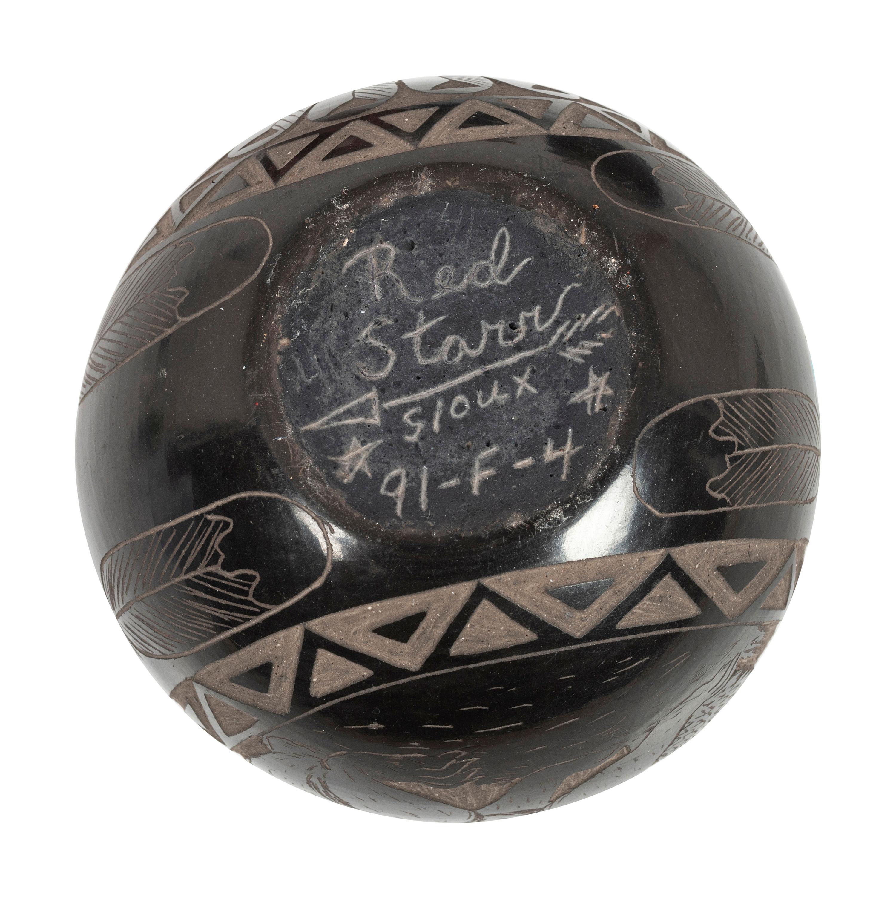 Santa Clara and Lakota Miniature Sgraffito Pottery
