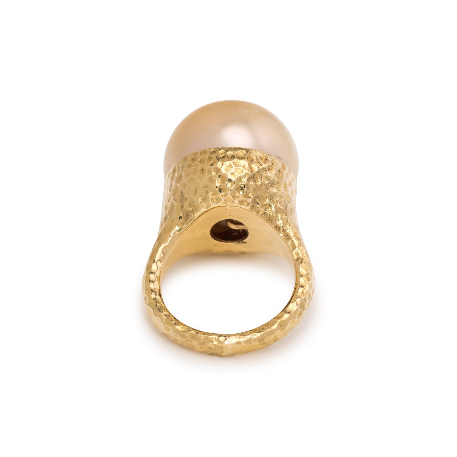 CULTURED GOLDEN SOUTH SEA PEARL RING
